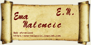 Ema Malenčić vizit kartica